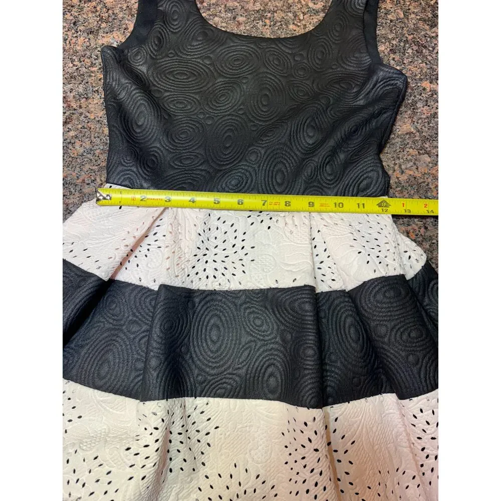 BD Jr Girls Party Dress Black and White Mini Dress Size XS - Picture 8 of 14
